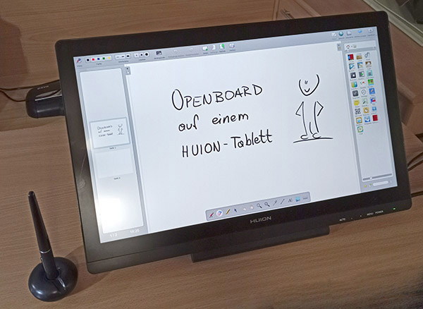 OpenBoard auf dem Huion Kamvas Grafiktablett